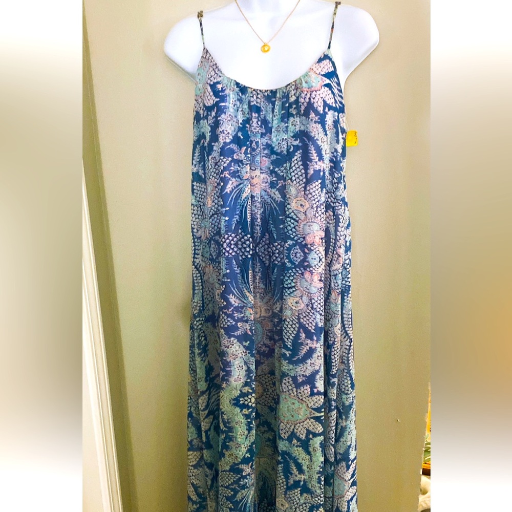 Show Me Your Mumu Floral Maxi Dress in Blue and Pink